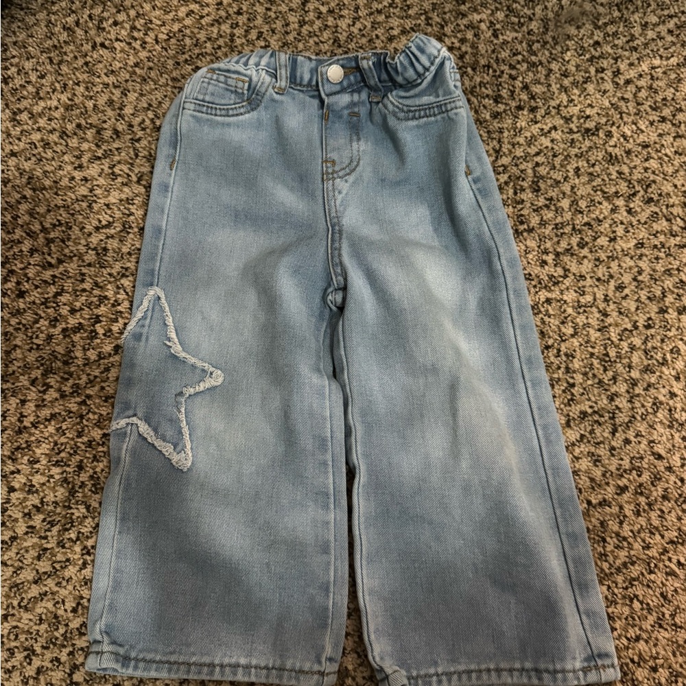 SHEIN Light Blue Kids Jeans with Star Detail